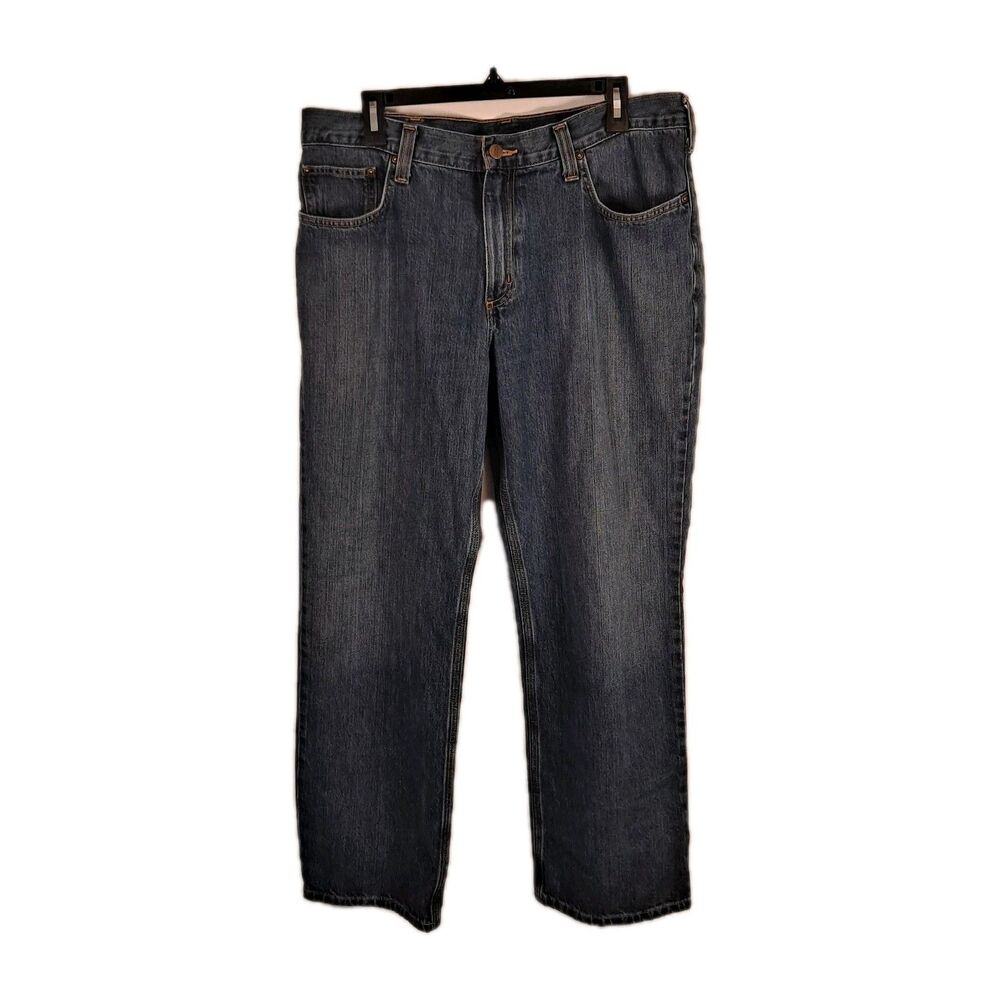 Carhartt Men's Relaxed Fit Jeans Size 36 X 30 Blue Cotton Blend
